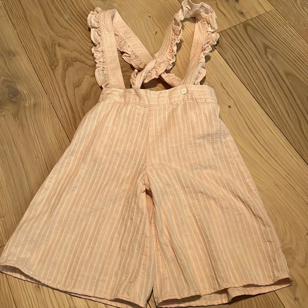 Pink pinstripe overall jumper